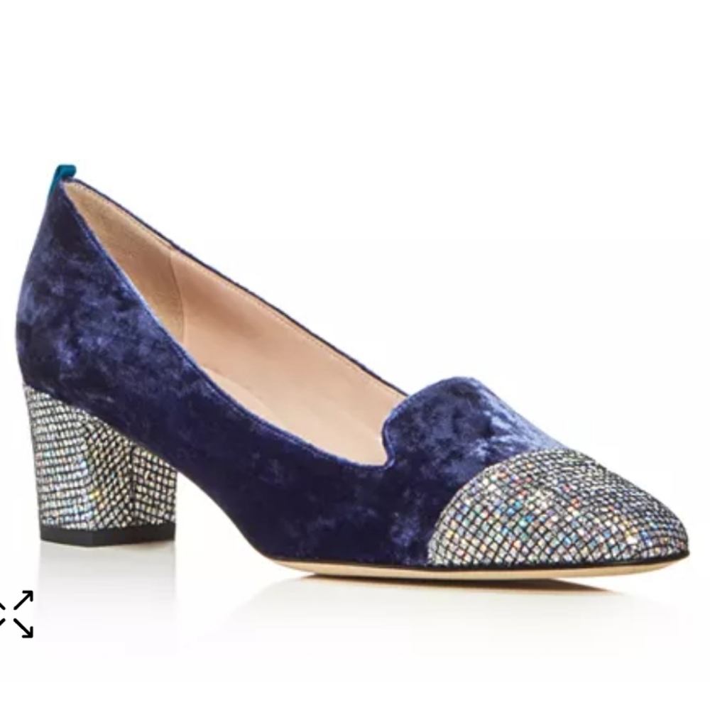 SJP by Sarah Jessica Parker Women's Daze Velvet Cap Toe Mid Heel Pumps